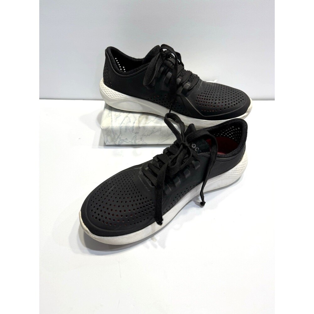Crocs Women's Lite Ride Casual Comfort Sneakers Shoes Size 8 Black Lace-up